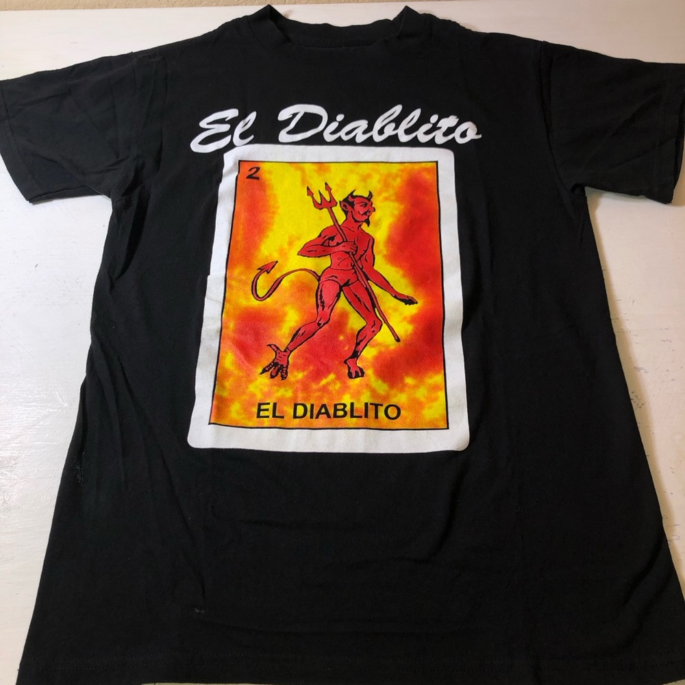 El Diablito Mexican Loteria card tee,  Medium, See measurements, EUC, Unisex